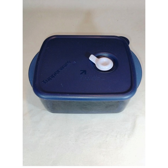 Tupperware Other - Tupperware CrystalWave Navy Blue Square Microwave Vented Food Storage Container
